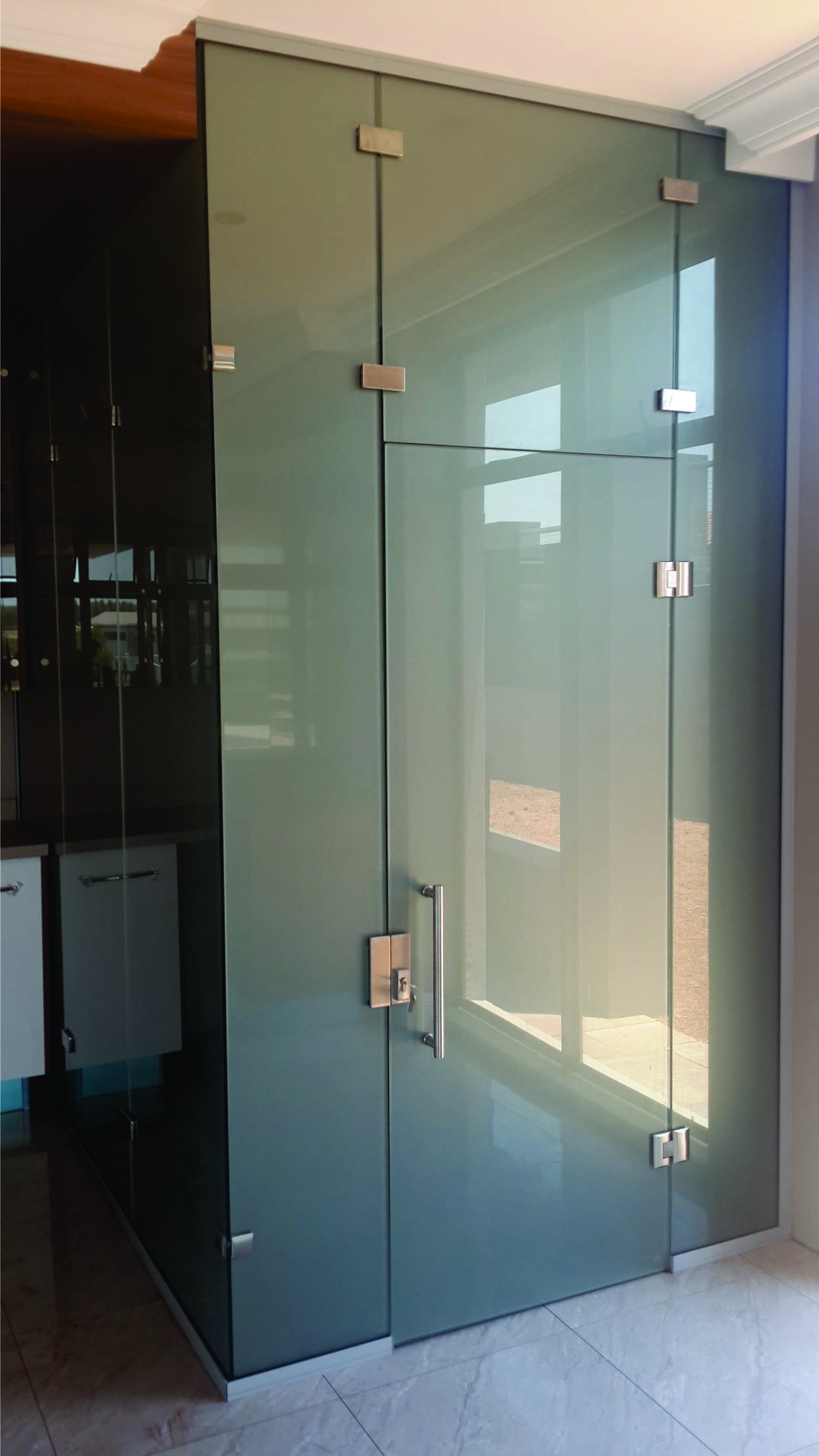 Large storefront with frosted vinyl for privacy